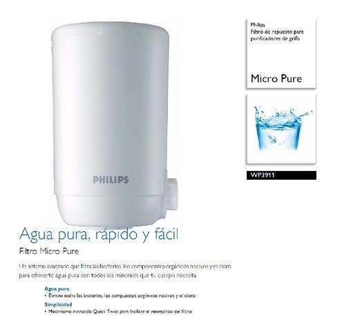 Philips Filtro De Agua Wp3811 Micro Pure