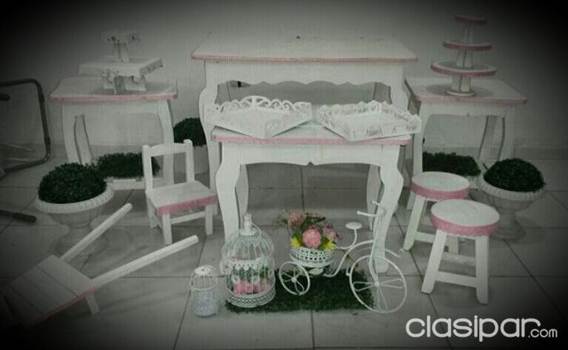 ALQUILER MESAS CANDY BAR , SHABBY CHIC, VINTAGE