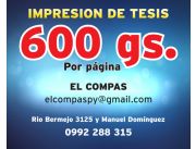 Impresion de Tesis full color 300 gs por hoja - entrega inmediata