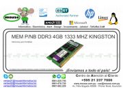 MEM P/NB DDR3 4GB 1333 MHZ KINGSTON