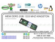 MEM DDR3 2GB 1333 MHZ KINGSTON