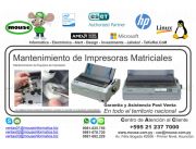 MANTENIMIENTO DE IMPRESORAS MATRICIALES