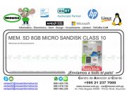 MEM. SD 8GB MICRO SANDISK CLASS 10