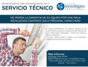 INSTALACION Y SERVICIO TECNICO AIRE ACONDICIONADOS SPLIT ZONA ITAUGUA
