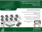 Combo 7 Circuito Cerrado de 8 Cámaras Hikvision con Instalación