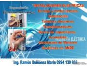 ELECTRICISTA CATEGORIA A - PROYECTOS, MONTAJES, ADECUACIONES, TRAMITES ANDE, MANTENIMIENTOS