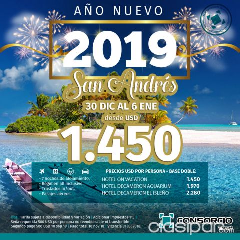 Turisticos para Año Nuevo 2019. San Andres, Punta Cana, Cancún. #1146919 | Clasipar.com en