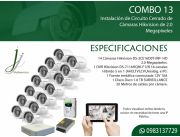 Combo 13 Circuito Cerrado de 14 Cámaras Hikvision con Instalación