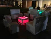 Super Promo! Juegos de Puff + mesa led! Al mejor precio. Sofa. Puf. Toldos. Champañeras