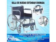 SILLA DE RUEDAS ESTÁNDAR CROMADA