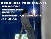 HERRERIA PROFESIONAL 24 HORAS,FABRICACION REPARACION DE PORTONES VERJAS CORTINAS METALICAS