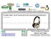 FONE+MIC KLIP KHS-851GD HEADPH/DORADO