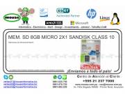 MEM. SD 8GB MICRO 2X1 SANDISK CLASS 10