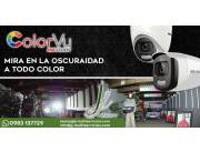 4 Cámaras Hikvision 1080P Colorvu Imagen Color De Noche