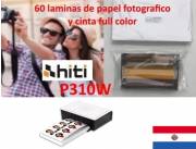 HITI P310W - 60 laminas de papel fotografico y cinta full color