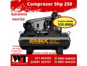 COMPRESOR DE AIRE INDUSTRIAL 250 L. MOTOR DE 5 HP – TRIF. CUOTAS DE 525.000 GS. NUEVO!!!! COMPRESOR DE AIRE INDUSTRIAL 250 L. MOTOR DE 5 HP – TRIF. CUOTAS DE 525.000 GS. NUEVO!!!!
