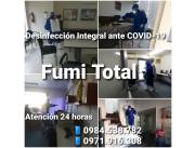 FUMIGACIÓN Y DESINFECCION INTEGRAL PROFESIONAL ANTE COVID19 , ATENCIÓN 24 HORAS!!!