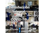 DESINFECCIÓN INTEGRAL ANTE COVID-19, ATENCIÓN 24 HORAS