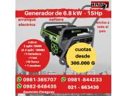 GENERADOR NAFTERO 6.8 KW.-15HP (4T) ARRANCADOR ELECTRICO- CUOTAS DESDE 300.000 G. P/PAIS!