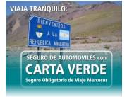 Seguro contra terceros mas carta verde internacional Seguro contra terceros mas carta verde internacional