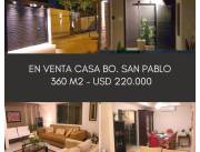 Bº SAN PABLO: HERMOSA RESIDENCIA EN VENTA. 360M2, 3 DORMITORIOS + OFICINA INDEPENDIENTE.