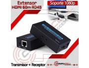 Extensor HDMI 60m RJ45 (Transmisor + Receptor)