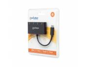 SPLITTER USB-C/USB-A 162746 3.1/4 PUERTOS/DATOS/CARGA 5V MANHATTAN