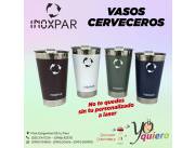 Vasos Cerveceros con tapa y abridor Marca InoxPar