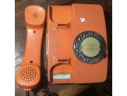 Vendo teléfono antiguo a disco color naranja