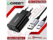 Cargador USB Tipo C - UGREEN 18W compatible con Huawei, Samsung, Nintendo Switch, y más!