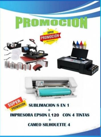Oficios / Técnicos / Profesionales - sublimacion 8en1 mas impresora epson l120 mas cameo 4 en promocion
