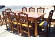 JUEGO COMEDOR RUSTICO 8 SILLAS- MF JUEGO COMEDOR RUSTICO 8 SILLAS- MF