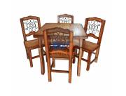 JUEGO COMEDOR RUSTICO CON 4 SILLAS DE MADERA MACIZA (3151) JUEGO COMEDOR RUSTICO CON 4 SILLAS DE MADERA MACIZA (3151)