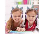 Auriculares inalámbricos con diseño de unicornio para niños y niñas