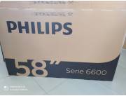 Smart TV Philips 58 4K UHD. Nuevos con Garantía.