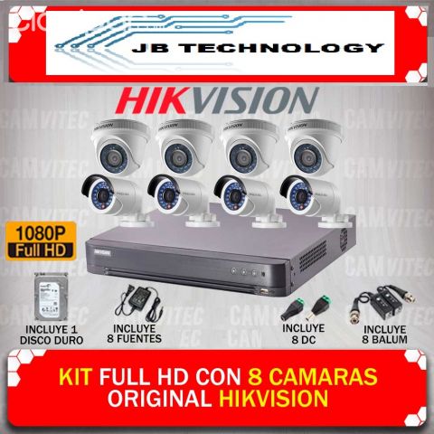 Oficios / Técnicos / Profesionales - KIT 8 CAMARAS 1080P HIKVISION TODO INSTALADO