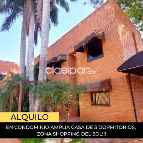 ALQUILO EN CONDOMINIO AMPLIA CASA Z/ SHOPPING DEL SOL‼️‼️ | Clasipar Casas - ALQUILO EN CONDOMINIO AMPLIA CASA Z/ SHOPPING DEL SOL‼️‼️