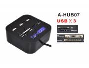 Hub Satélite USB + Lector de Memoria A-Hub07
