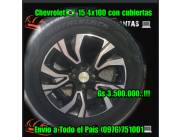 Llanta Chevrolet Brasil 15 4x100 con cubiertas completo