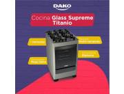 COCINA DAKO SUPREME GLASS INOX 4 HORNALLAS !! NUEVOS CON GARANTIA !! DELIVERY SIN COSTO