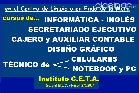 Informática / computación - cursos p/ INFORMATICA-SECRETARIADO-CAJERO-AUXILIAR CONTABLE-INGLES ETC......