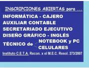 cursos p/ INGLES AMERICANO-SECRETARIADO-CAJERO-AUXILIAR CONTABLE-ETC.