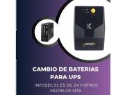 CAMBIO DE BATERIAS PARA UPS 220V 2000VA 1000W INFOSEC X1 L.INTERACTIVA NEMA HV 