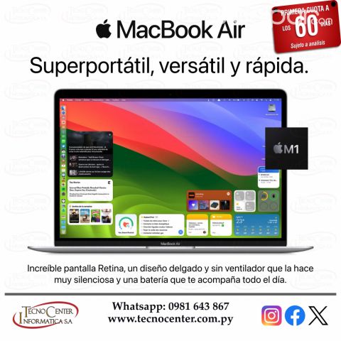 Computadoras - Notebooks - MacBook Air M1 13.3” 256 GB. Adquirila en cuotas!