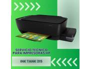 SERVICIO TÉCNICO PARA IMPRESORAS HP INK TANK 315 IMP/COP/SCA/BIVOLT