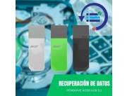 RECUPERACIÓN DE DATOS PENDRIVE 16GB USB 3.2 ACER BLAN/VER/NEGR