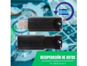 RECUPERACIÓN DE DATOS PENDRIVE VERB FLASH 128GB 3.0 PINSTRIPE BLACK