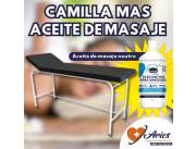 camilla con elevacion de espalda y aceite ideal neutro