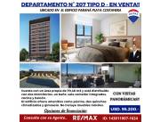 En VENTA el departamento N° 207 Tipo D, situado en el edificio Paraná Playa Costanera.