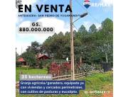 *En venta granja rural de en venta 25 hectareas en San Pedro de Ycuamandyyu*